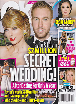 Illustration for article titled This Week In Tabloids: Taylor Swift & Calvin Harris Will Marry Soon, Whether We Like It Or Not